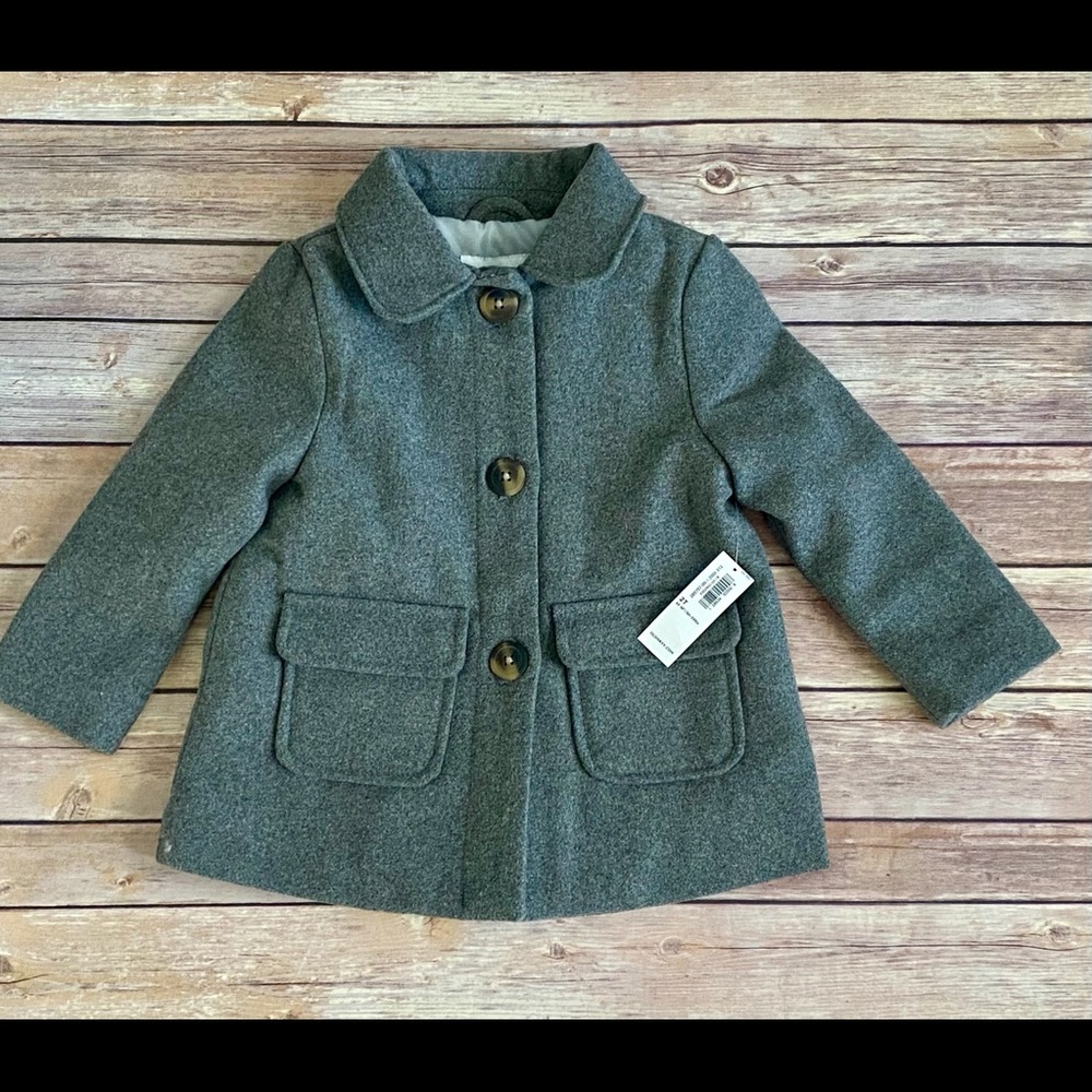 NWT gray Peacoat. Size 2T. Smoke free home.